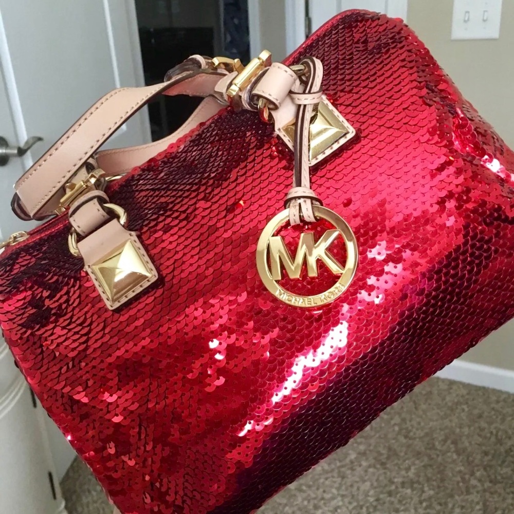 Red sequin Michael kors purse great condition